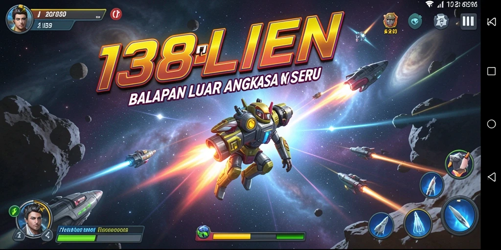 Tangkapan layar gameplay 138ALIEN dengan aksi balapan luar angkasa yang seru.