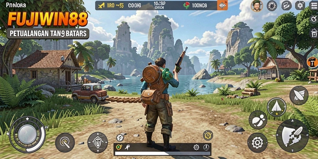 Tangkapan layar gameplay FUJIWIN88 yang menampilkan dunia terbuka yang luas.