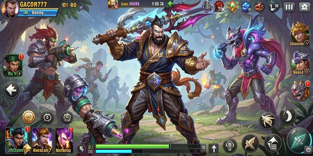 Tampilan utama gameplay GACOR777 dengan aksi tim yang mendebarkan.