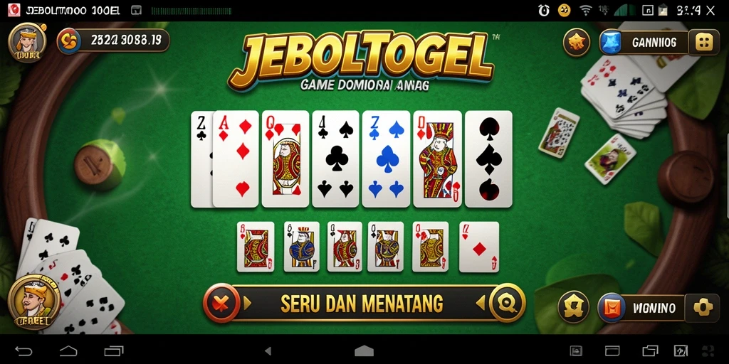 Tampilan gameplay seru dalam JEBOLTOGEL yang menunjukkan aksi Domino.
