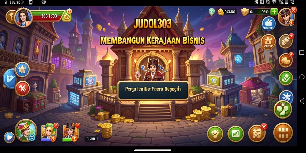 Tampilan gameplay seru dalam JUDOL303 dengan elemen Tycoon.