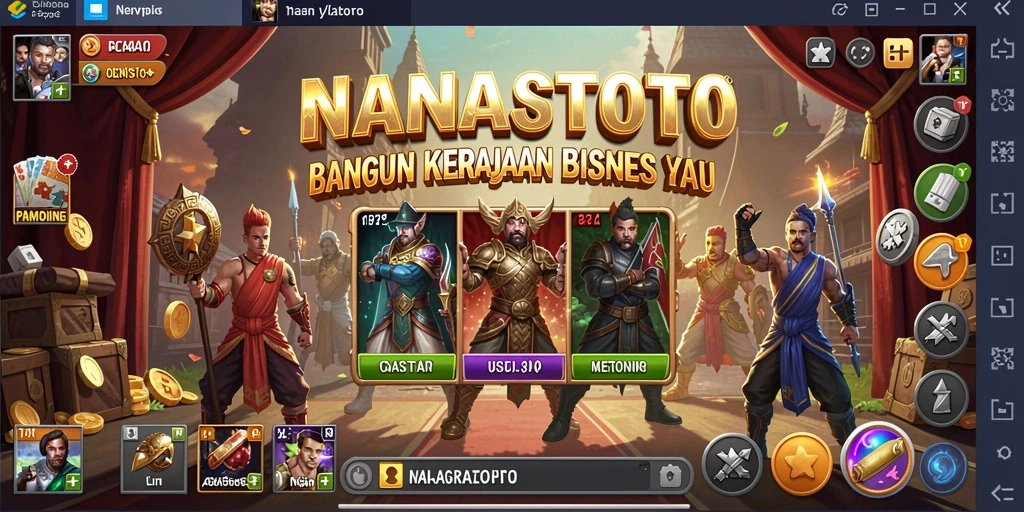 Tangkapan layar gameplay NANASTOTO yang menunjukkan pengelolaan bisnis.