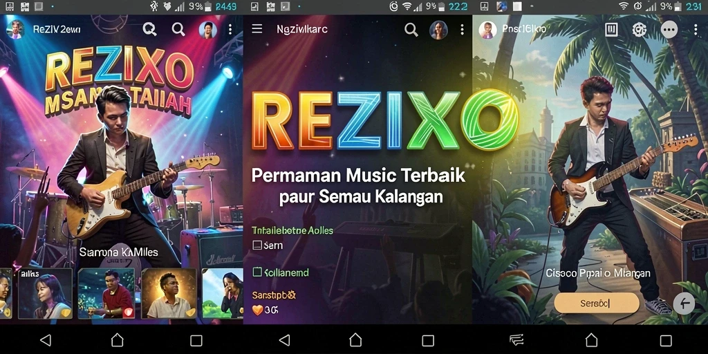 Tampilan gameplay menarik dari REZIXO yang penuh semangat musik.